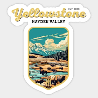 USA - NATIONAL PARK - YELLOWSTONE Hayden Valley -10 Sticker